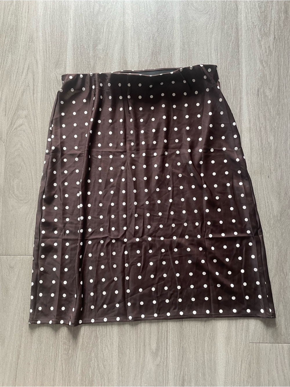 Brown Polka Dot Midi Skirt